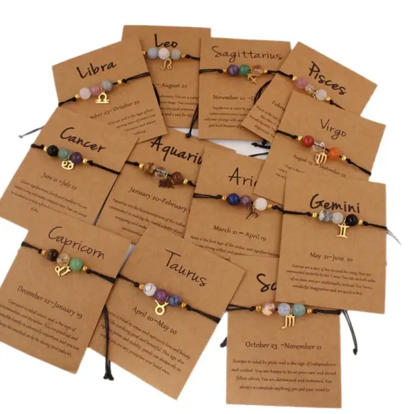 Tk Twee Contion Series Natural Stone Bracelet Double-Layer Braided Bracelet Pendant Unisex