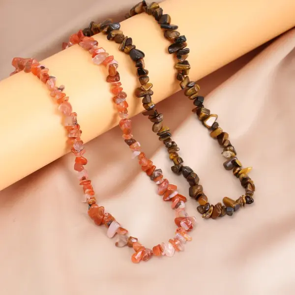 Wholesale Vacation Irregular Geometric Natural Stone Crystal Handmade Necklace