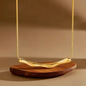 X0613-Long Irregular Necklace - Gold