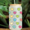Wholesale Colorful Hearts 16oz Cup UV DTF Wraps