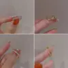 Wholesale Elegant Lady Geometric Copper Inlay Zircon Open Rings