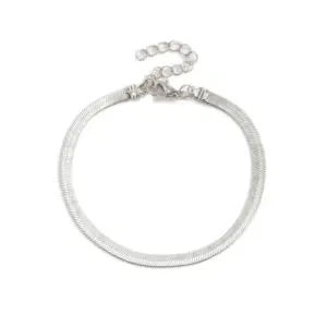 Single Layer Snake Bone Bracelet-Steel Color