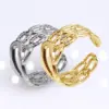 Wholesale Retro Round Titanium Steel Plating Open Ring 1 Piece