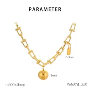 Gold Necklace Kn282233-Z [Chain Is Copper, Accessories Are Stainless Steel]]