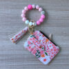 Wholesale Bracelet Keychain Card Bag Pu Flower Wallet Keychains