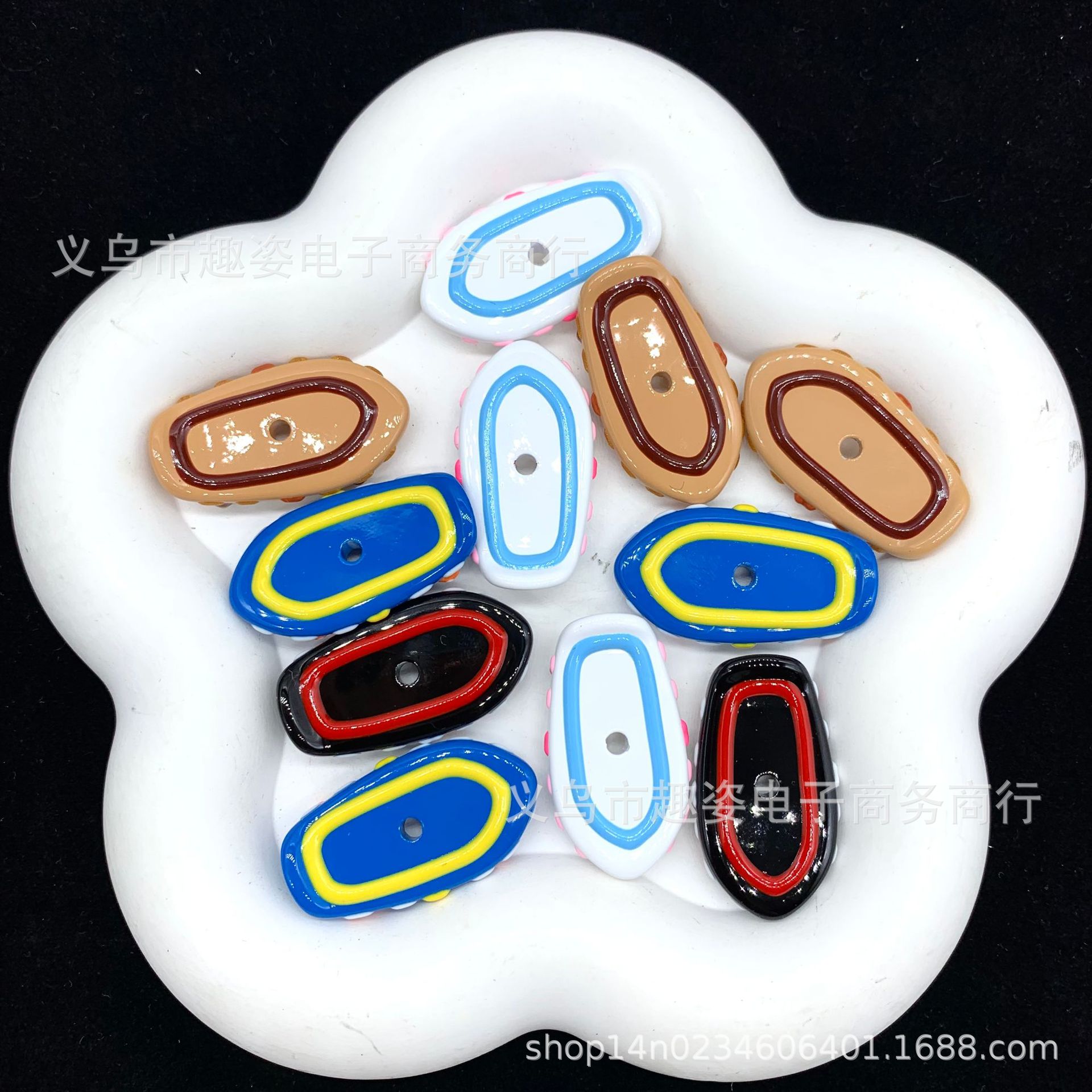 Wholesale Colorful skateboard hand-painted beads