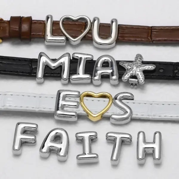 Copper 18K Gold Plated Plating Letter Bracelets