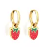 Wholesale 1 Pair Sweet Simple Style Fruit Stainless Steel Fruit Plating Drop Earrings