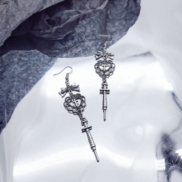 Wholesale Diablo Retro Gothic Baroque Love Bow Halloween Subculture Niche Design Earrings Earrings