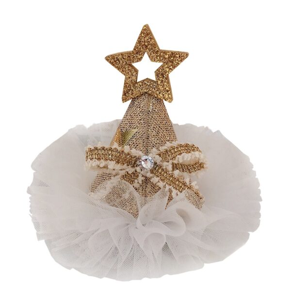 oly-d5725d2368d6a45ede07baae402b9140 Wholesale Korean headdress cute princess bow hairpin Girl star birthday hat hairpin white gauze Christmas hair accessories