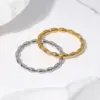 Wholesale PVD Coated Real Gold Plated Solid Color Stainless Steel Sweet Waterproof Non Tarnish Rings