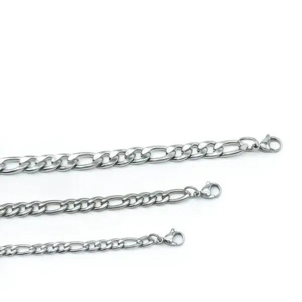Wholesale Stainless Steel NK Three-room Necklace Titanium Steel Figaro Necklace Chain Clavicle Chain Cuban Chain