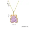 Wholesale PVD Coated Real Gold Plated Little Bear Stainless Steel Cute Waterproof Non Tarnish Stainless Steel Pendant Necklace