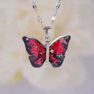 Colorized Butterfly Silver A2874
