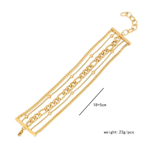 Wholesale PVD Coated 18K Gold Real Gold Plated Geometric Stainless Steel Simple Style Waterproof Non Tarnish 304 Stainless Steel Bracelets