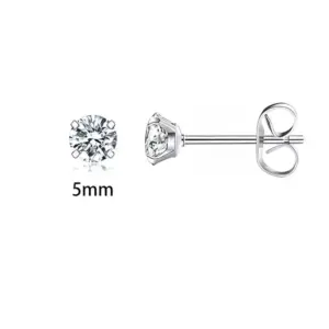5mm Zircon Ear Studs【1 pair】