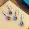 oly-d5837281232d3e0f068adbb28a728a99 Wholesale Jewelry IG Style Fairy Style Lady Geometric Water oplets Copper Artificial Crystal Artificial Zircon White Gold Plated Plating Hollow Out Inlay Cable Chain Jewelry Set
