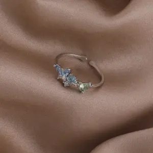 9# 21699d Blue Zirconium Butterfly (Silver)