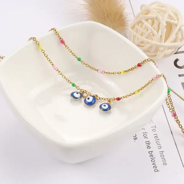 Wholesale Retro Devil's Eye Stainless Steel Wholesale Anklet