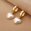 Real Gold Plated Heart Shape 304 Stainless Steel Fashion Waterproof Non Tarnish Drop Earrings
