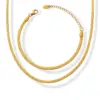 PVD Coated Real Gold Plated 18K Geometric 304 Stainless Steel Fashion Simple Style Waterproof Non Tarnish Bracelets Necklace