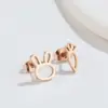 PVD Coated 18K Gold Real Gold Plated Bunny Ears 304 Stainless Steel Fashion Waterproof Non Tarnish Ear Studs