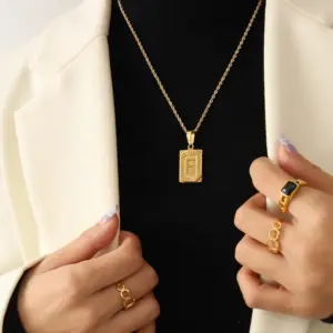 P154-F Letter Gold Necklace 50cm