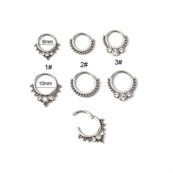 Wholesale 316L Stainless Steel Zircon Geometric Waterproof Non Tarnish Surgical Steel Fashion Nose Ring For Unisex
