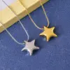 Wholesale 304 Stainless Steel Star PVD Coated 18K Real Gold Plated Simple Style Waterproof Non Tarnish Plating Pendant Necklace