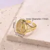 Wholesale Jewelry Vacation Modern Style Virgin Mary Heart Shape Jesus Copper Zircon 18K Gold Plated Polishing Plating Inlay Rings