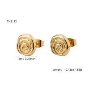 Gold stud earrings