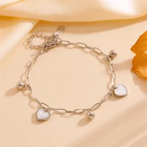 Steel Color Heart Bracelet