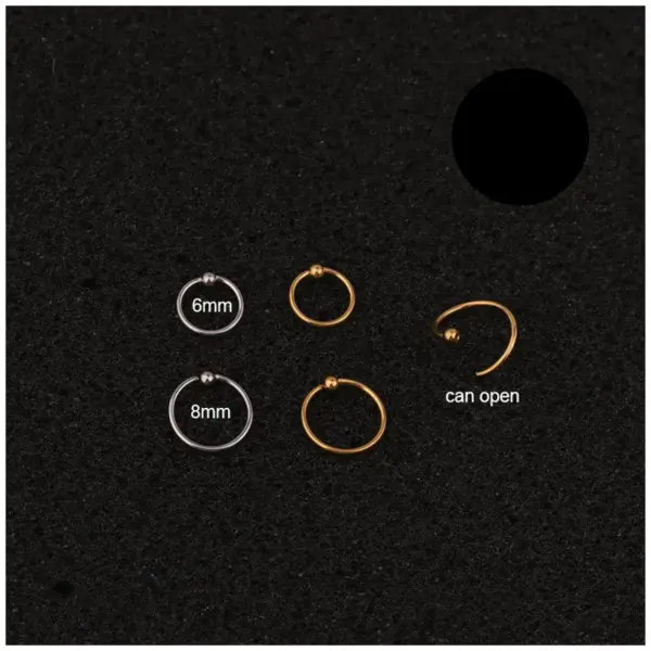 316L Stainless Steel Copper Ear Cartilage Rings & Studs Heart Waterproof Non Tarnish Surgical Steel