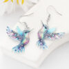 Wholesale Semi-managed European and American new environmentally friendly acrylic earrings fashion personality colorful hummingbird earrings earrings