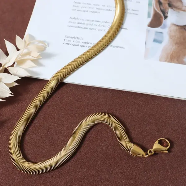 Wholesale 304 Stainless Steel Solid Color PVD Coated 18K Gold Plated Real Gold Plated Hip-Hop Simple Style Waterproof Non Tarnish Plating Foxtail Chain Gold Silver Necklace