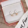 Wholesale 1 Pair Fashion Flower Inlay Copper Zircon Ear Studs