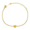 Wholesale PVD Coated Real Gold Plated 18K Gold Heart Shape 304 Stainless Steel Fashion Waterproof Non Tarnish 304 Stainless Steel Bracelets