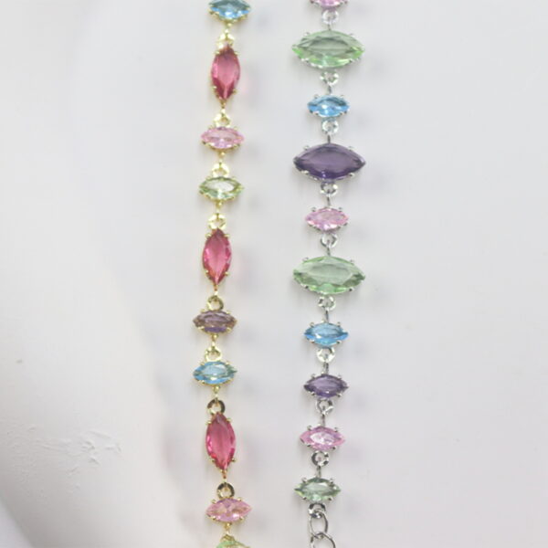 Wholesale Explosive European and American fashion color zircon full diamond luxury bracelet women tourmaline luxury candy fresh bracelet