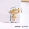 Copper Geometric Water Plating Zircon 18K Gold Plated IG Style Elegant Gold Ear Cuffs