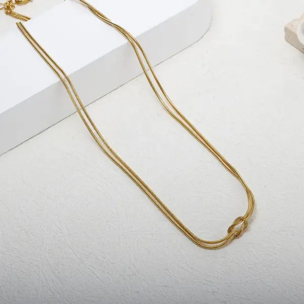 Wholesale Jewelry Simple Style Knot Titanium Steel Plating Necklace