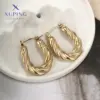 Wholesale 1 Pair Retro XUPING Simple Style Geometric Knot Plating 304 Stainless Steel 18K Gold Plated Earrings
