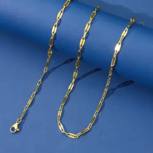 3mm Lip Chain (gold) / Length: 45+5CM