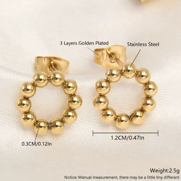 1 Pair Basic Simple Style Triangle Plating 304 Stainless Steel 18K Gold Plated Gold Plated Ear Studs