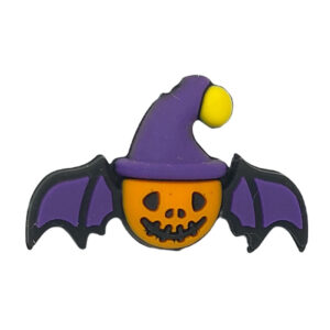 Halloween [witch bat] silicone beads [orange face]