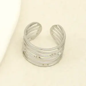 Wide Version Hollow Opening Ring-Steel Color