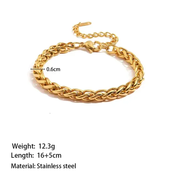 Wholesale PVD Coated Real Gold Plated 18K Gold Geometric 304 Stainless Steel Casual Simple Style Commute Waterproof Non Tarnish Bracelets Necklace