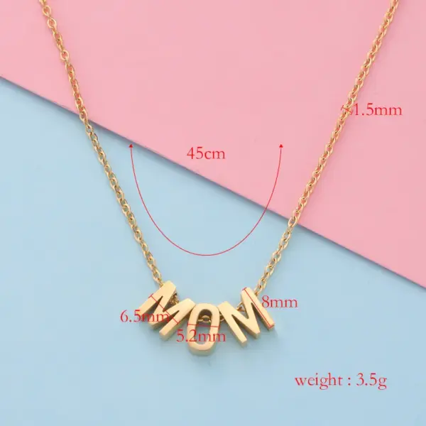 PVD Coated 18K Gold Real Gold Plated Letter Customization Laser Engraving Stainless Steel Fashion Waterproof Non Tarnish 304 Stainless Steel Pendant Necklace