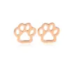 Wholesale PVD Coated 18K Gold Real Gold Plated Paw Print 304 Stainless Steel Cute Waterproof Non Tarnish Ear Studs