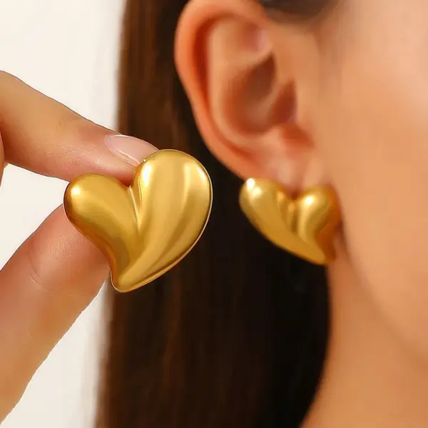 Wholesale 304 Stainless Steel Water Droplets PVD Coated 18K Gold Plated Simple Style Classic Style Waterproof Non Tarnish Gold Silver Ear Studs