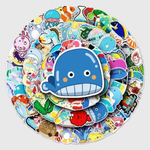 Wholesale 100 Cartoon Marine Bio Decorative Phone Case Laptop Luggage Scooter Car Stickers